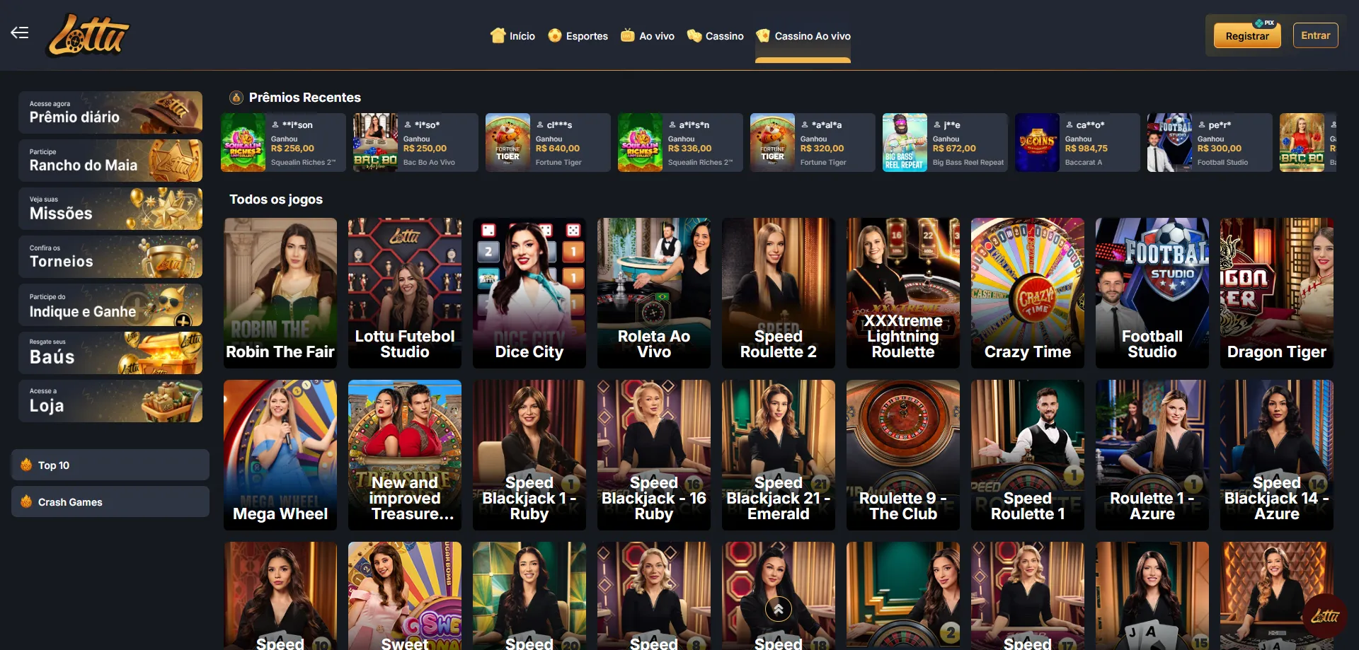 Mesas ao vivo da Lotus Bet Casino com dealers profissionais transmitindo em tempo real